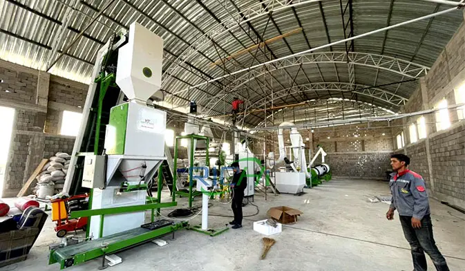 Видео линии по производству гранул из сена в Казахстане